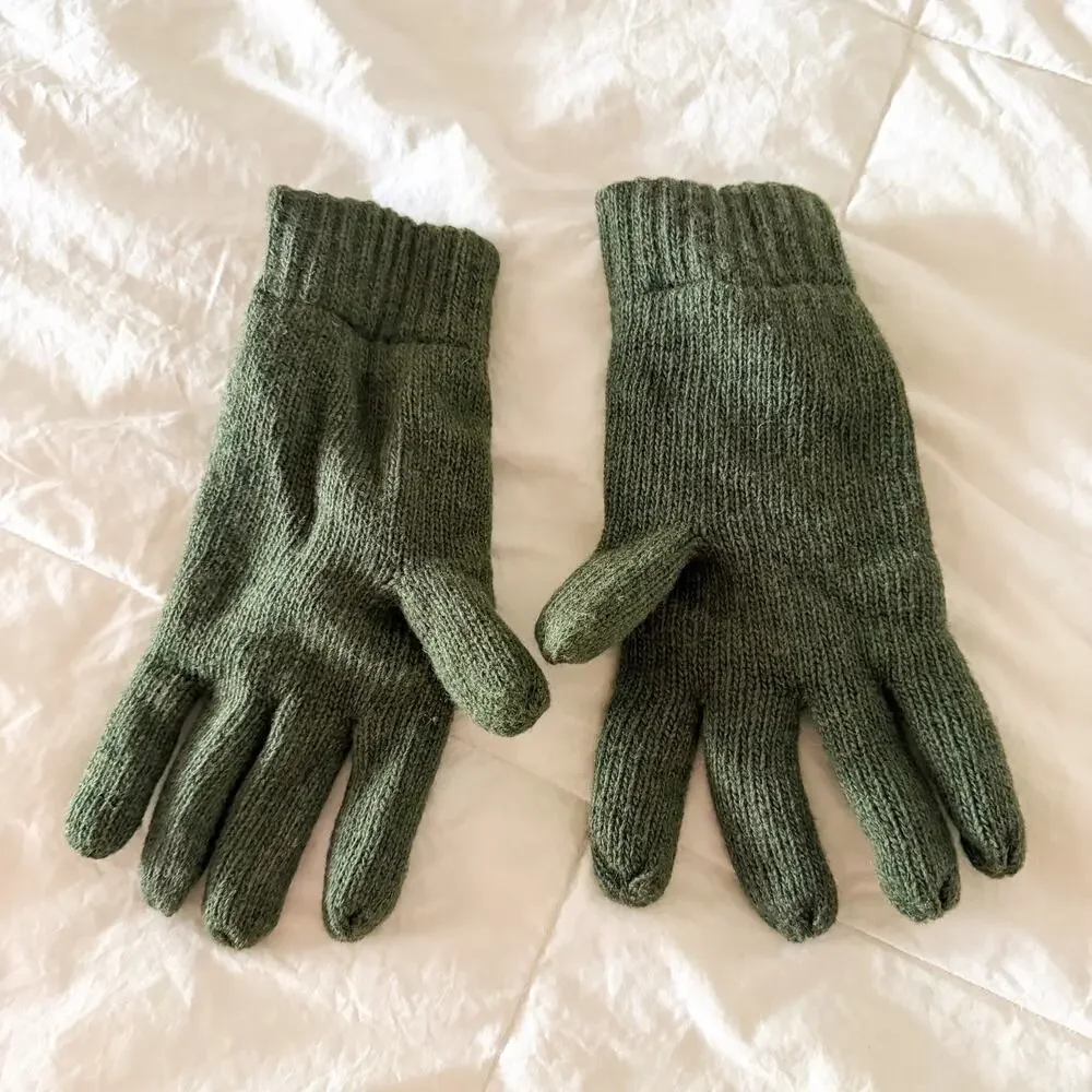 RefrigiWear Olive Green Knit Winter Work Gloves XL Insulated Cold Weather